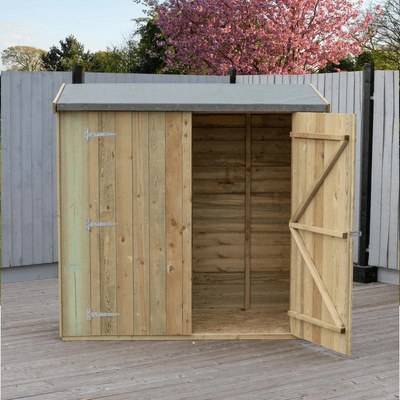 Overlap 6 x 3 Double Door Pent Shed (Pressure Treated) - Shire