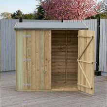 Load image into Gallery viewer, Overlap 6 x 3 Double Door Pent Shed (Pressure Treated) - Shire
