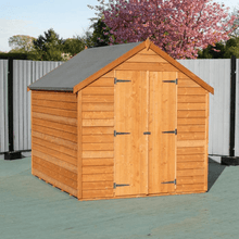 Load image into Gallery viewer, Overlap 8ft x 6ft Double Door Apex Value Shed - One Window - Shire
