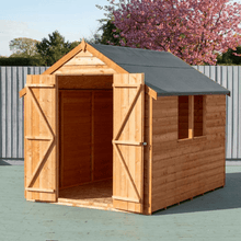 Load image into Gallery viewer, Overlap 8ft x 6ft Double Door Apex Value Shed - One Window - Shire
