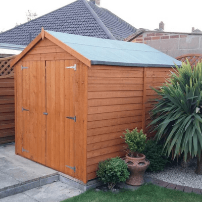 Overlap 8ft x 6ft Double Door Premium Apex Shed - Shire