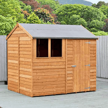 Load image into Gallery viewer, Overlap 8ft x 6ft Single Door Amaryllis Reverse Apex Shed - Shire
