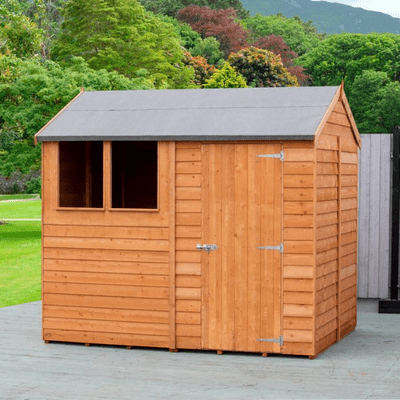 Overlap 8ft x 6ft Single Door Amaryllis Reverse Apex Shed - Shire