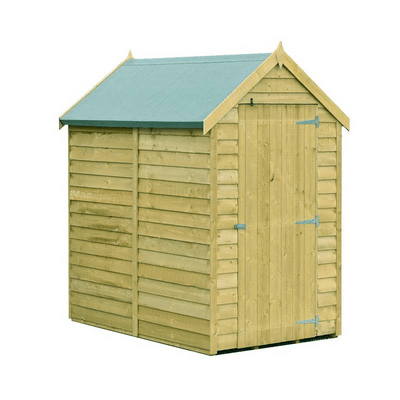 Overlap Single Door Apex Value Shed (Pressure Treated) - All Sizes - Shire