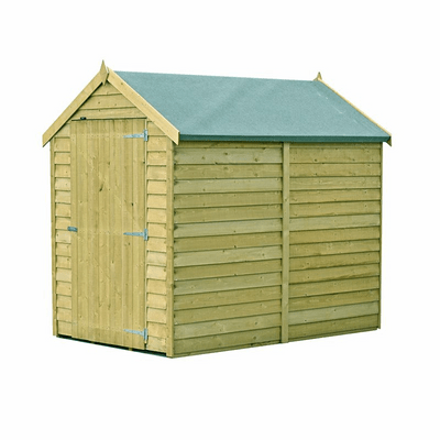 Overlap Single Door Apex Value Shed (Pressure Treated) - All Sizes - Shire