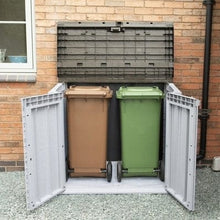 Load image into Gallery viewer, Forest Extra Large Garden Storage Unit / Bin Store - 1200 litre Grey

