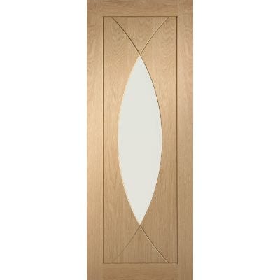Pesaro Pre-Finished Internal Oak Door with Clear Glass - All Sizes - XL Joinery