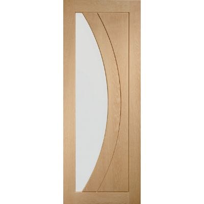 Salerno Pre-Finished Internal Oak Door with Clear Glass - All Sizes - XL Joinery