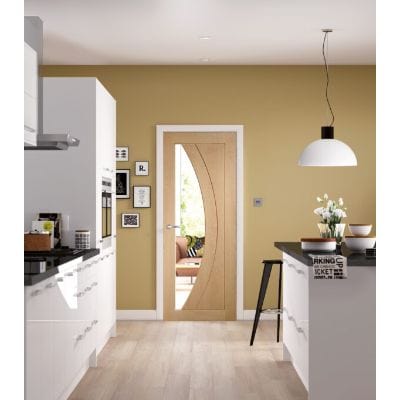 Salerno Internal Oak Door with Clear Glass - All Sizes - XL Joinery