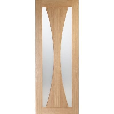 Verona Internal Oak Fire Door with Clear Glass - All Sizes