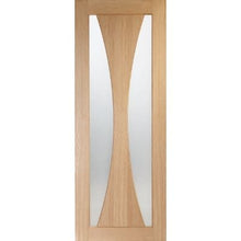 Load image into Gallery viewer, Verona Pre-Finished Internal Oak Door with Clear Glass - All Sizes - XL Joinery
