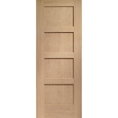 Shaker 4 Panel Pre-Finished Internal Oak Door - All Sizes