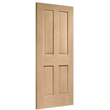 Load image into Gallery viewer, Victorian 4 Panel Pre-Finished Internal Oak Fire Door - All Sizes - XL Joinery
