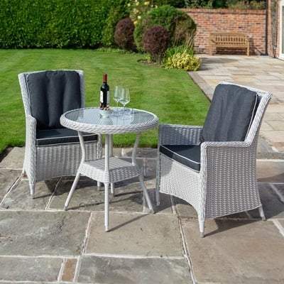 Prestbury Bistro Set Putty Grey - Rowlinson Outdoor & Garden