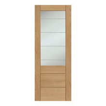 Load image into Gallery viewer, Palermo Essential 2XG Unfinished Internal Oak Door with Clear Etched Glass - XL Joinery
