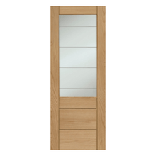 Load image into Gallery viewer, Palermo Essential 2XG Pre-Finished Internal Oak Door with Clear Etched Glass - XL Joinery
