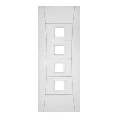 Pamplona White Primed Glazed Internal Fire Door - All Size - Deanta