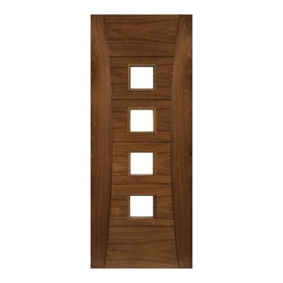 Pamplona Prefinished Walnut Glazed Internal Fire Door FD30 - All Sizes - Deanta