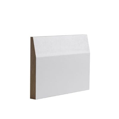 White Primed Half Splayed Skirting - 145mm x 16mm x 3.6m - Pack of 4 - Deanta