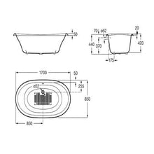 Load image into Gallery viewer, Eliptico White Free Standing Cast Iron Bath - 1700 x 850mm - Roca
