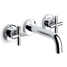 Load image into Gallery viewer, Loft Chrome 3 Hole Wall Mounted Basin Mixer - Roca
