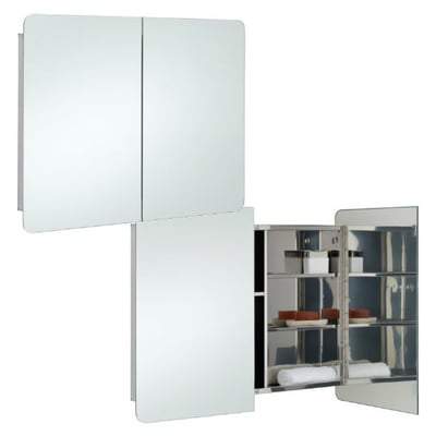 Duo Stainless Steel Double Cabinet with Mirrored Doors