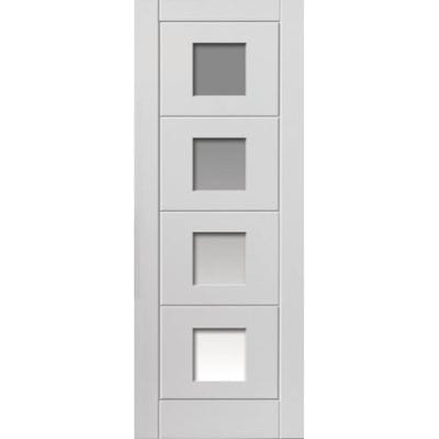 Quattro White Primed Moulded Panel Glazed Internal Door - All Sizes - JB Kind