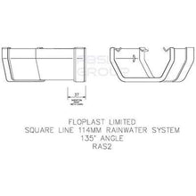 Load image into Gallery viewer, Square Gutter Angle 135 Degree - All Colours - Floplast Drainage
