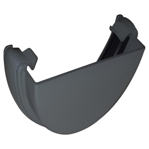 Half Round Gutter External Stop End 112mm - All Colours - Floplast Drainage