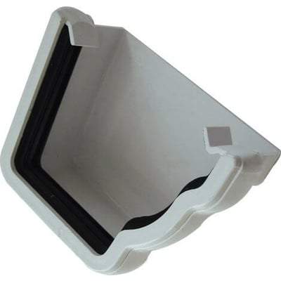 Ogee Gutter External Stop End Right Hand 110mm x 80mm - All Colours - Floplast Drainage