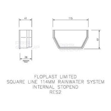Load image into Gallery viewer, Square Gutter Internal Stop End 114mm - All Colours - Floplast Drainage
