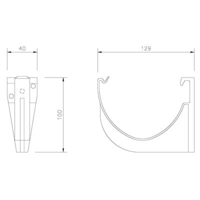 Deepflow / Hi-Cap Gutter Fascia Bracket 115mm x 75mm - All Colours - Floplast Drainage