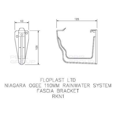 Ogee Gutter Fascia Bracket 110mm x 80mm - All Colours - Floplast Drainage
