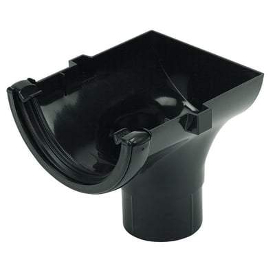 Half Round Gutter Stop End Outlet 112mm - All Colours - Floplast Drainage
