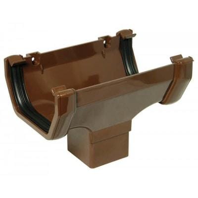 Square Gutter Running Outlet 114mm - All Colours - Floplast Drainage