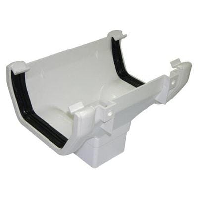 Square Gutter Running Outlet 114mm - All Colours - Floplast Drainage
