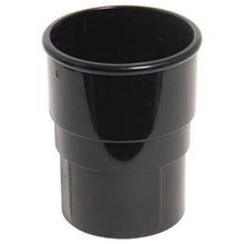 Load image into Gallery viewer, Mini Gutter Downpipe Socket - 50mm Black - Floplast Guttering
