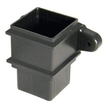 Load image into Gallery viewer, Square Downpipe Socket with Fixing Lugs - 65mm Cast iron Effect
