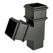 Load image into Gallery viewer, Square Downpipe Branch - 67.5 Degree x 65mm Cast Iron Effect
