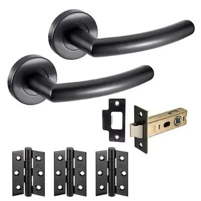 Raven Latch Pack Door Handle - Matt Black - JB Kind