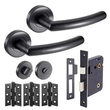 Load image into Gallery viewer, Raven Latch Pack Door Handle - Matt Black - JB Kind
