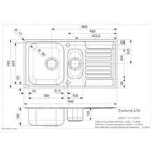 Load image into Gallery viewer, Reginox Elite Centurio L1.5 Stainless Steel Integrated Kitchen Sink - Reginox
