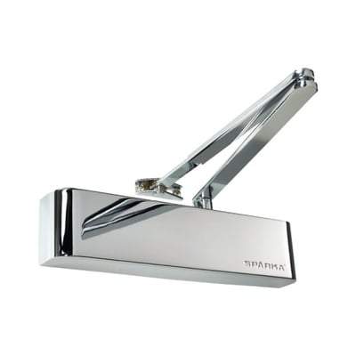 S-20 Polished Nickel Plated Overhead Door Closer with Cover and Back Check Valve - Sparka Uk
