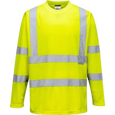 Hi-Vis Long Sleeved T-Shirt - Yellow - All Sizes - Portwest