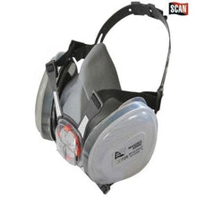 Load image into Gallery viewer, Twin Half Mask Respirator + P2 Dust Filter Cartridges x 2 - Scan
