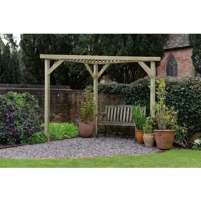 Forest Slatted Corner Pergola - Forest Garden