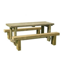 Load image into Gallery viewer, Forest Refectory Table and Sleeper Bench Set x 1.8m
