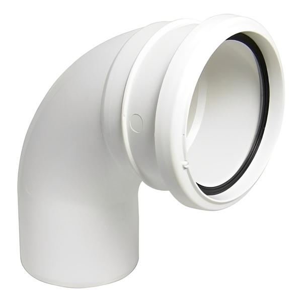 Ring Seal Soil Bend Single Socket - 92.5 Degree X 110mm Black - Floplast Drainage