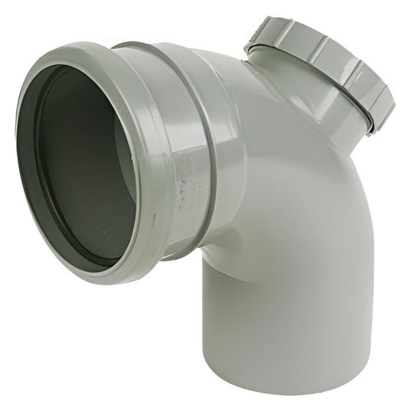 Ring Seal Soil Access Bend - 92.5 Degree X 110mm Black - Floplast Drainage