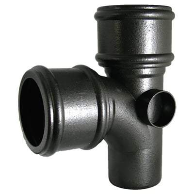 Ring Seal Soil Bossed Branch - 92.5 Degree X 110mm Cast Iron Effect